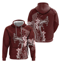 Oxblood Hawaii Hoodie Hammerhead Shark Tattoo Curve Polynesian LT14 - Polynesian Pride