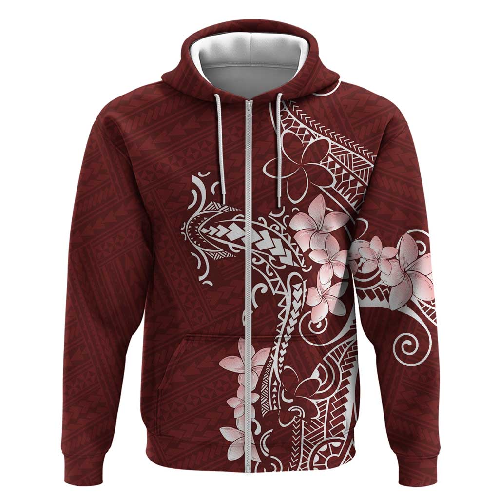 Oxblood Hawaii Hoodie Hammerhead Shark Tattoo Curve Polynesian LT14 Zip Hoodie Oxblood - Polynesian Pride