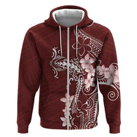 Oxblood Hawaii Hoodie Hammerhead Shark Tattoo Curve Polynesian LT14 Zip Hoodie Oxblood - Polynesian Pride