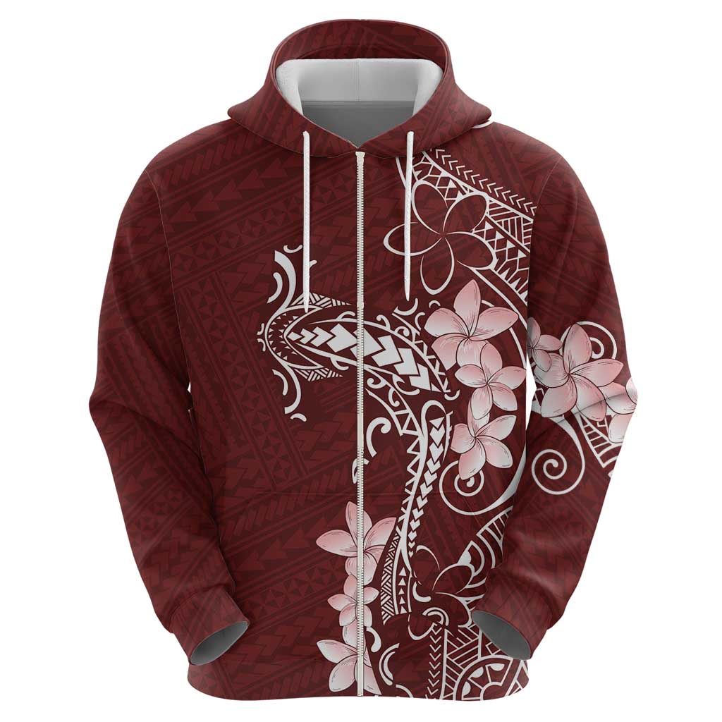 Oxblood Hawaii Hoodie Hammerhead Shark Tattoo Curve Polynesian LT14 - Polynesian Pride