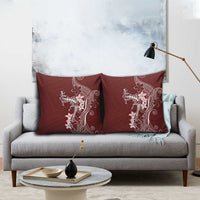 Oxblood Hawaii Pillow Cover Hammerhead Shark Tattoo Curve Polynesian - Polynesian Pride