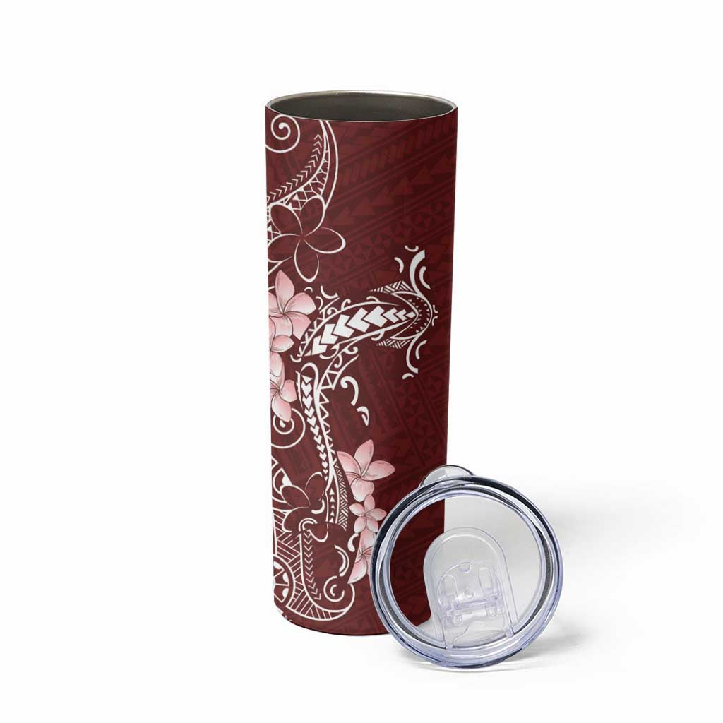 Oxblood Hawaii Skinny Tumbler Hammerhead Shark Tattoo Curve Polynesian - Polynesian Pride