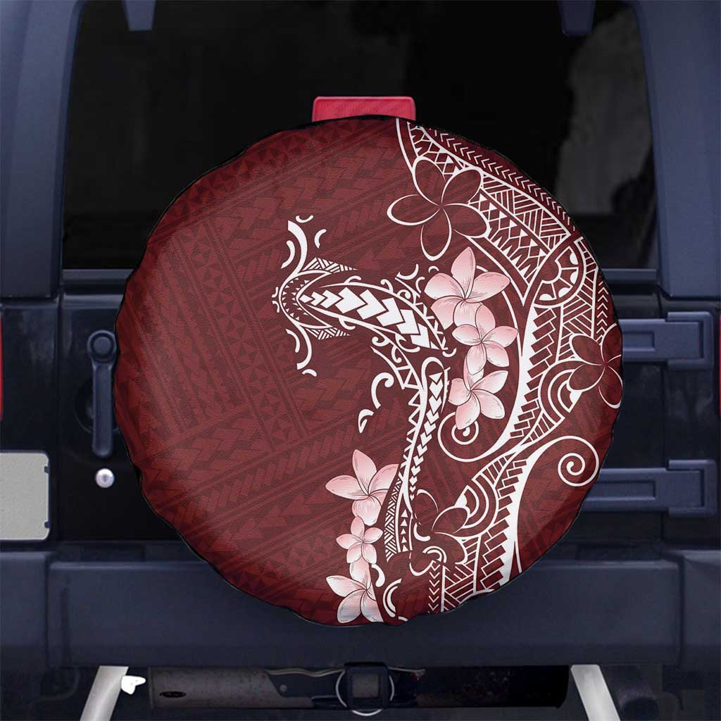 Oxblood Hawaii Spare Tire Cover Hammerhead Shark Tattoo Curve Polynesian LT14 No hole Oxblood - Polynesian Pride