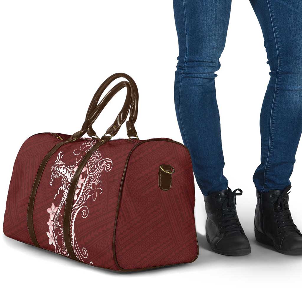 Oxblood Hawaii Travel Bag Hammerhead Shark Tattoo Curve Polynesian - Polynesian Pride
