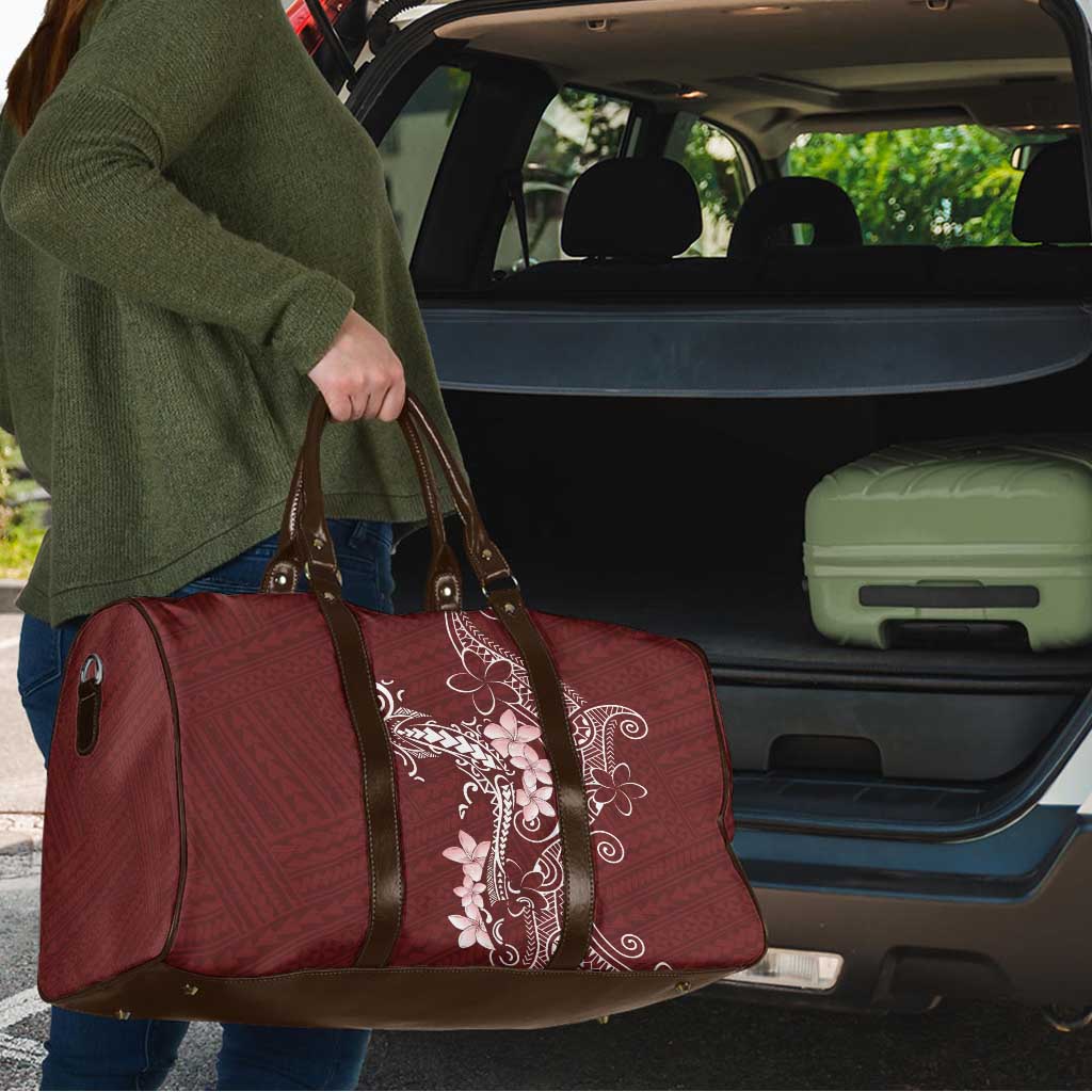 Oxblood Hawaii Travel Bag Hammerhead Shark Tattoo Curve Polynesian - Polynesian Pride