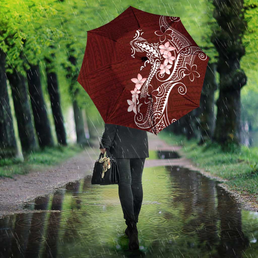 Oxblood Hawaii Umbrella Hammerhead Shark Tattoo Curve Polynesian - Polynesian Pride