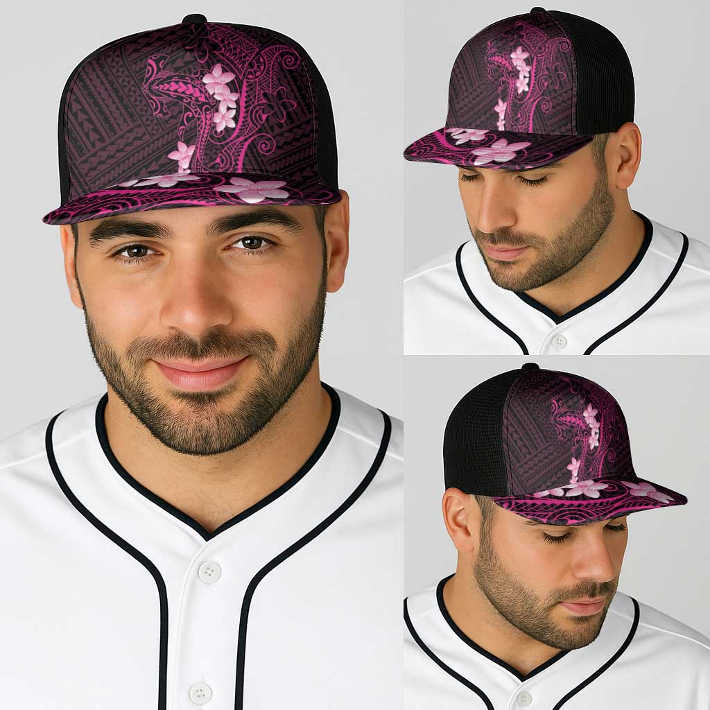 Pink Hawaii Baseball Net Cap Hammerhead Shark Tattoo Curve Polynesian - Polynesian Pride
