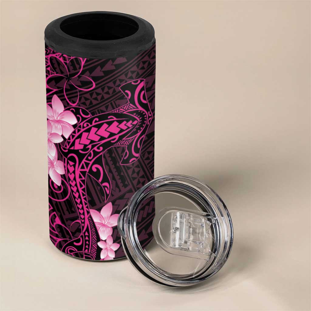Pink Hawaii 4 in 1 Can Cooler Tumbler Hammerhead Shark Tattoo Curve Polynesian LT14 - Polynesian Pride