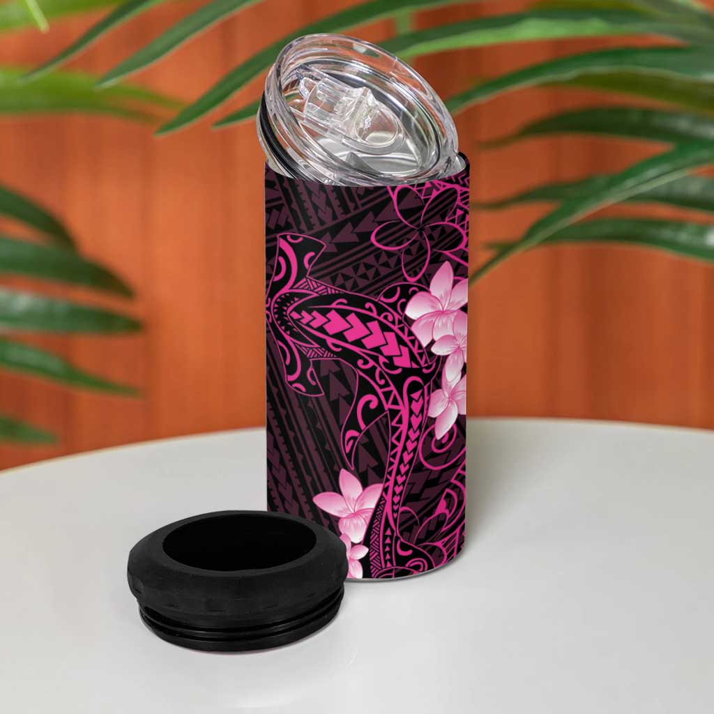 Pink Hawaii 4 in 1 Can Cooler Tumbler Hammerhead Shark Tattoo Curve Polynesian LT14 - Polynesian Pride
