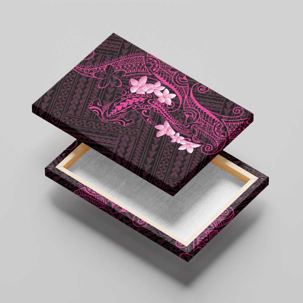 Pink Hawaii Canvas Wall Art Hammerhead Shark Tattoo Curve Polynesian - Polynesian Pride