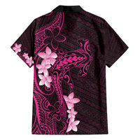 Pink Hawaii Family Matching Off Shoulder Maxi Dress and Hawaiian Shirt Hammerhead Shark Tattoo Curve Polynesian LT14 - Polynesian Pride