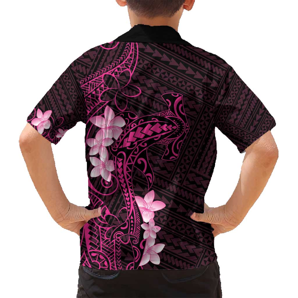 Pink Hawaii Family Matching Puletasi and Hawaiian Shirt Hammerhead Shark Tattoo Curve Polynesian LT14 - Polynesian Pride