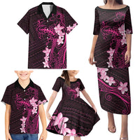 Pink Hawaii Family Matching Puletasi and Hawaiian Shirt Hammerhead Shark Tattoo Curve Polynesian LT14 - Polynesian Pride