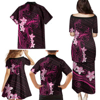 Pink Hawaii Family Matching Puletasi and Hawaiian Shirt Hammerhead Shark Tattoo Curve Polynesian LT14 - Polynesian Pride
