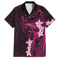 Pink Hawaii Family Matching Short Sleeve Bodycon Dress and Hawaiian Shirt Hammerhead Shark Tattoo Curve Polynesian LT14 Dad's Shirt - Short Sleeve Pink - Polynesian Pride