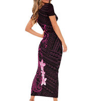 Pink Hawaii Family Matching Short Sleeve Bodycon Dress and Hawaiian Shirt Hammerhead Shark Tattoo Curve Polynesian LT14 - Polynesian Pride