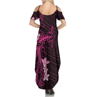 Pink Hawaii Family Matching Summer Maxi Dress and Hawaiian Shirt Hammerhead Shark Tattoo Curve Polynesian LT14 - Polynesian Pride