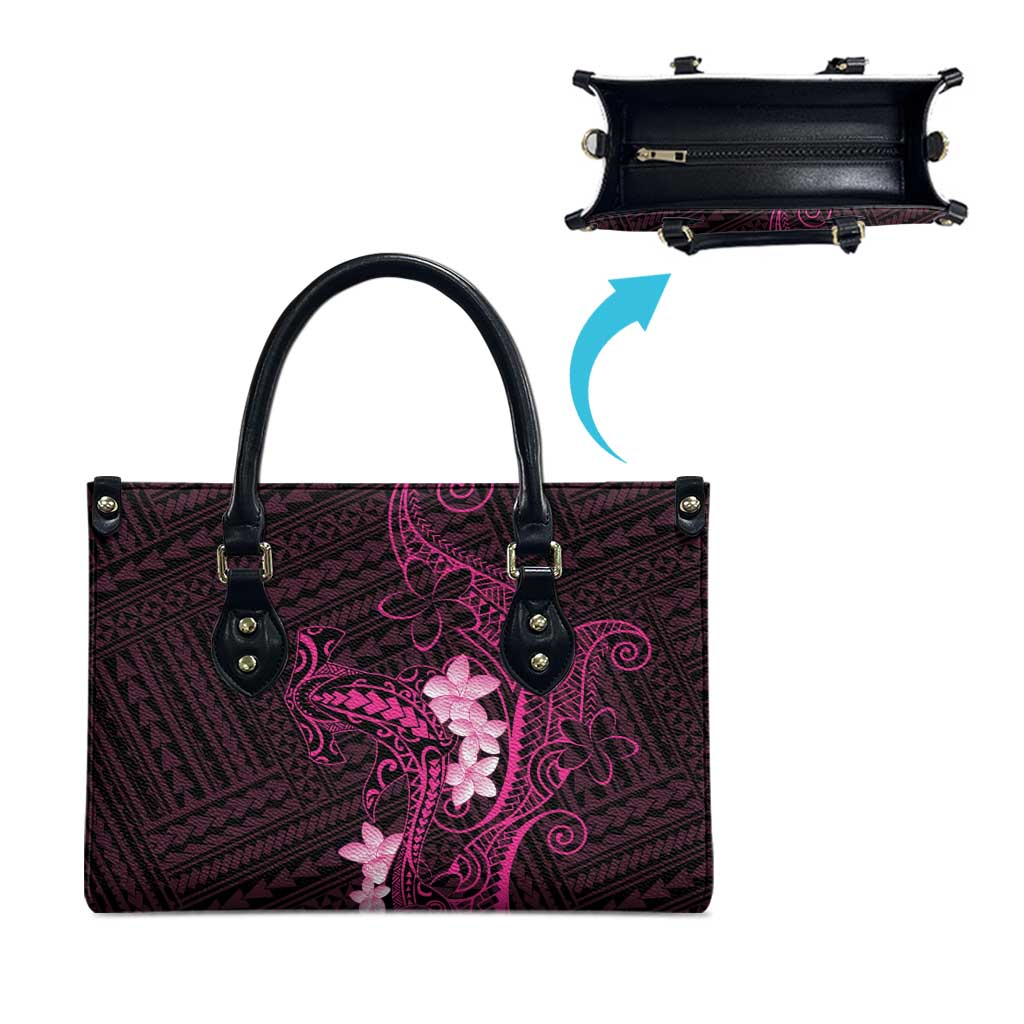 Pink Hawaii Leather Bag Hammerhead Shark Tattoo Curve Polynesian - Polynesian Pride