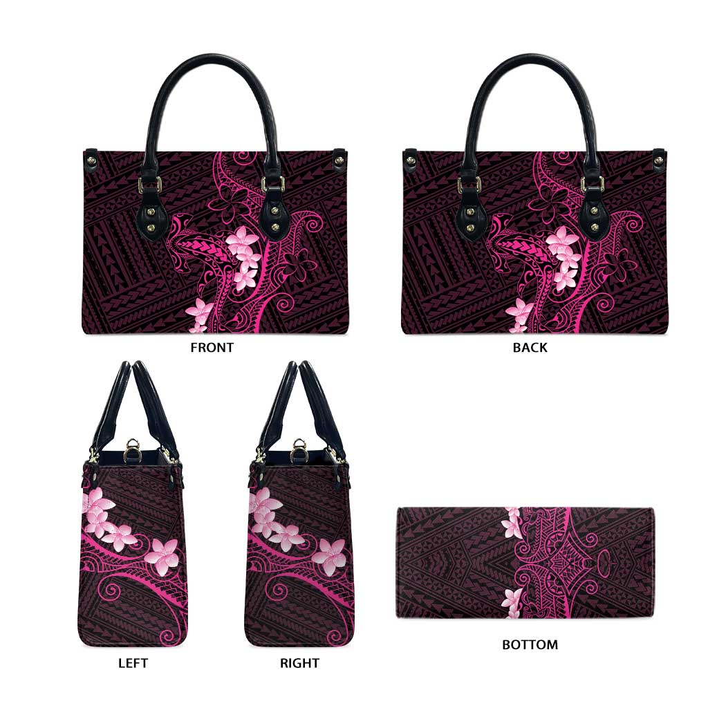 Pink Hawaii Leather Bag Hammerhead Shark Tattoo Curve Polynesian - Polynesian Pride