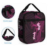 Pink Hawaii Lunch Bag Hammerhead Shark Tattoo Curve Polynesian