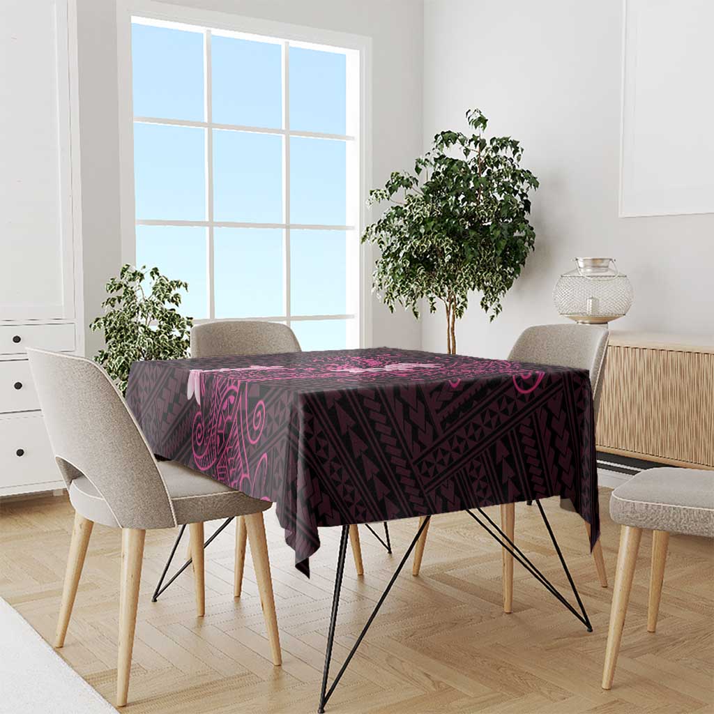 Pink Hawaii Tablecloth Hammerhead Shark Tattoo Curve Polynesian - Polynesian Pride