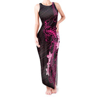 Pink Hawaii Tank Maxi Dress Hammerhead Shark Tattoo Curve Polynesian - Polynesian Pride