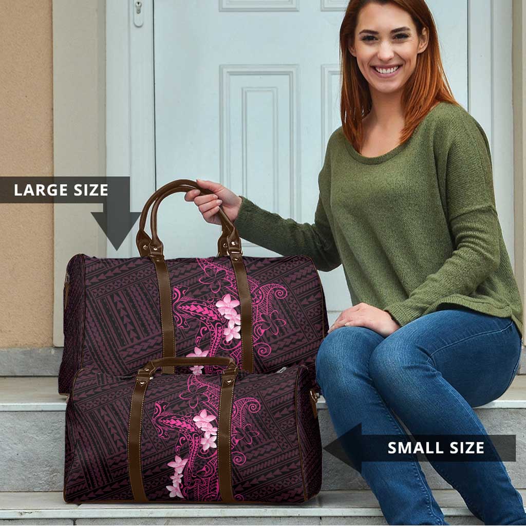 Pink Hawaii Travel Bag Hammerhead Shark Tattoo Curve Polynesian - Polynesian Pride