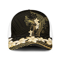 Black and Gold Hawaii Baseball Net Cap Hammerhead Shark Tattoo Curve Polynesian - Polynesian Pride
