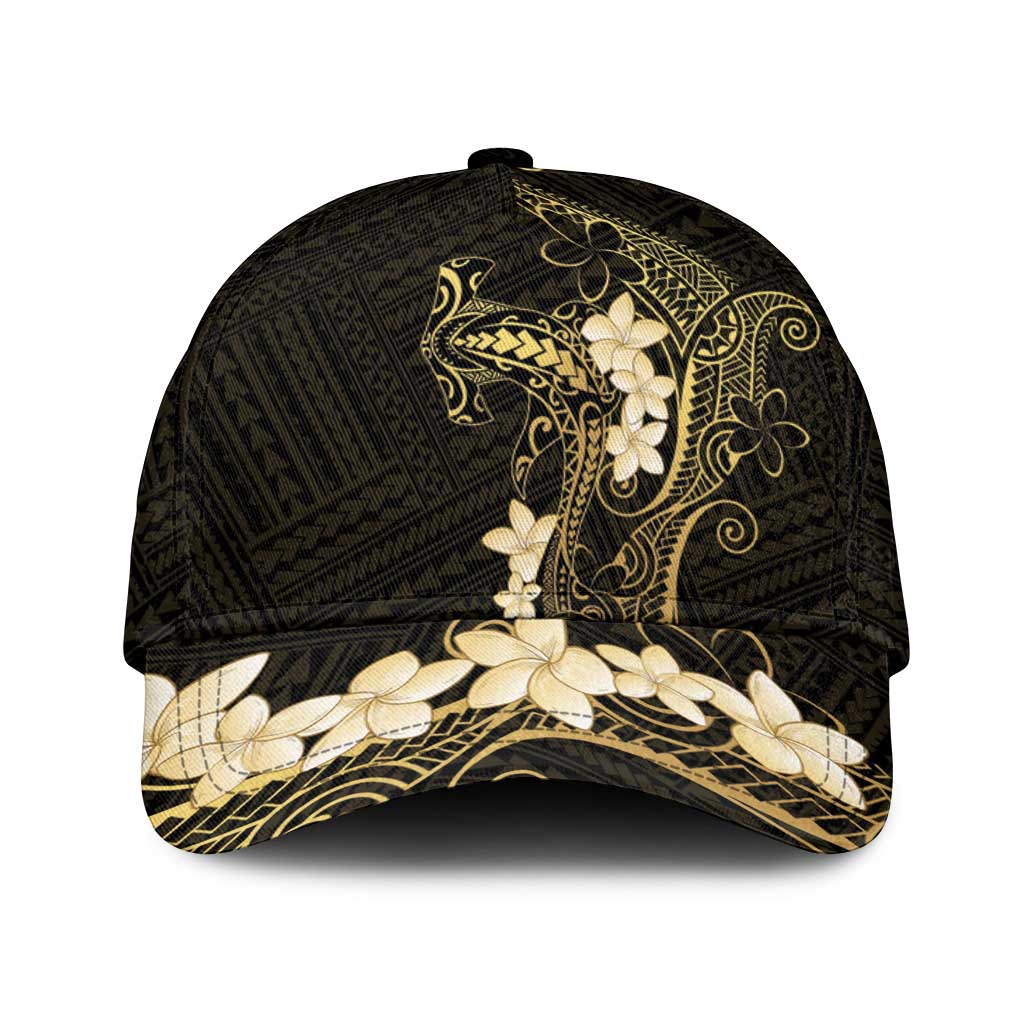 Black and Gold Hawaii Classic Cap Hammerhead Shark Tattoo Curve Polynesian - Polynesian Pride