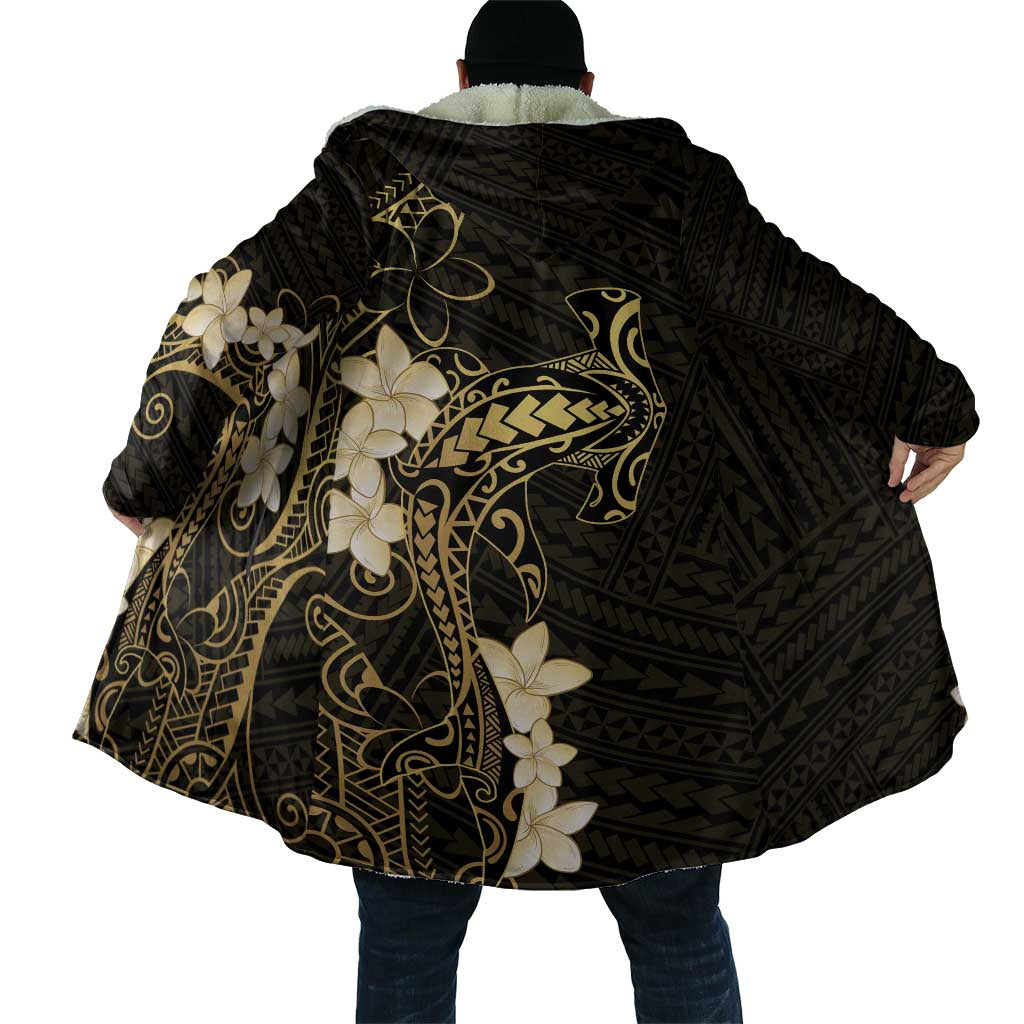 Black and Gold Hawaii Cloak Hammerhead Shark Tattoo Curve Polynesian - Polynesian Pride