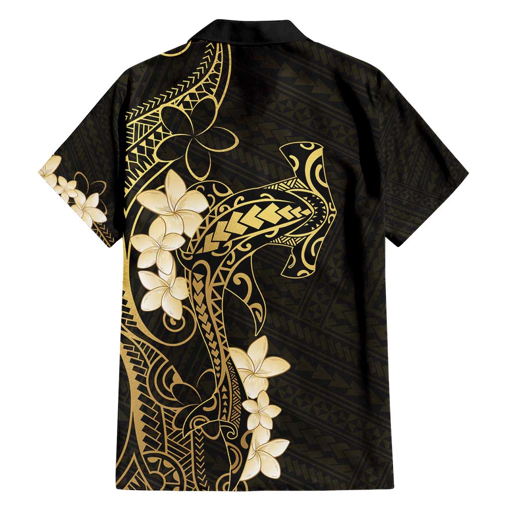 Black and Gold Hawaii Family Matching Summer Maxi Dress and Hawaiian Shirt Hammerhead Shark Tattoo Curve Polynesian LT14 - Polynesian Pride