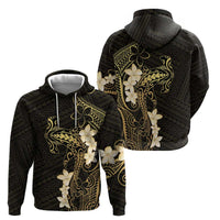 Black and Gold Hawaii Zip Hoodie Hammerhead Shark Tattoo Curve Polynesian LT14 - Polynesian Pride