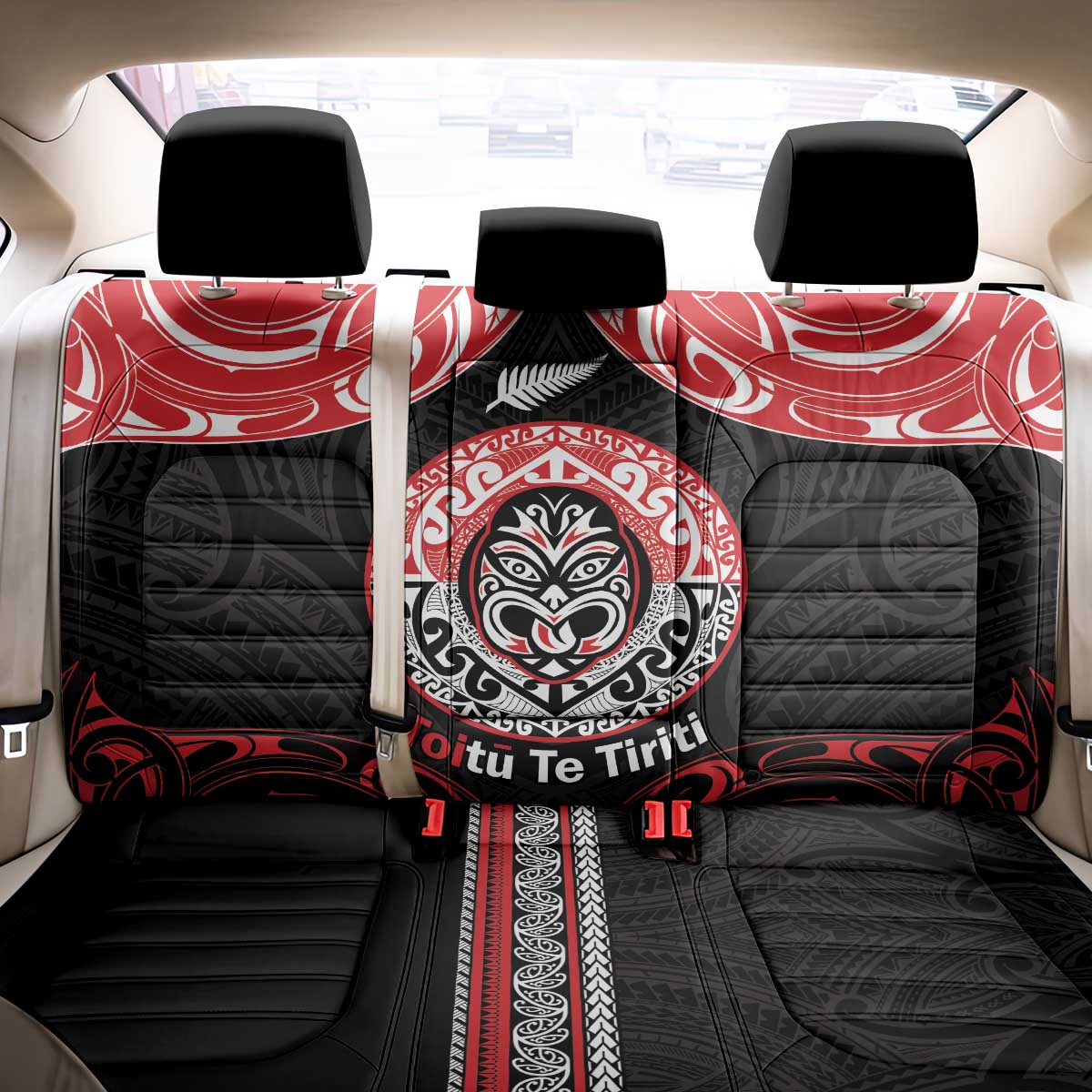 Aotearoa Toitu Te Tiriti Back Car Seat Cover Haka Tiki Honour The Treaty LT14 - Polynesian Pride