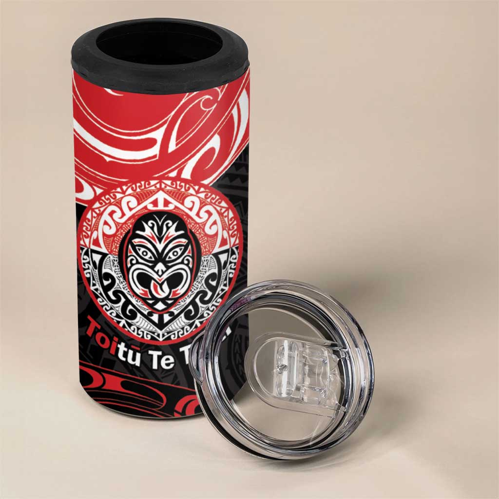 Aotearoa Toitu Te Tiriti 4 in 1 Can Cooler Tumbler Haka Tiki Honour The Treaty LT14 - Polynesian Pride