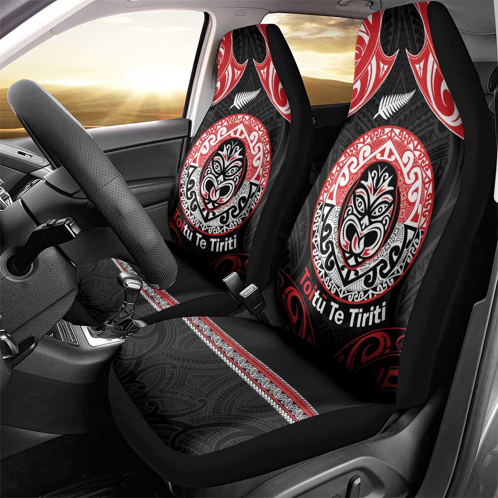 Aotearoa Toitu Te Tiriti Car Seat Cover Haka Tiki Honour The Treaty LT14 - Polynesian Pride