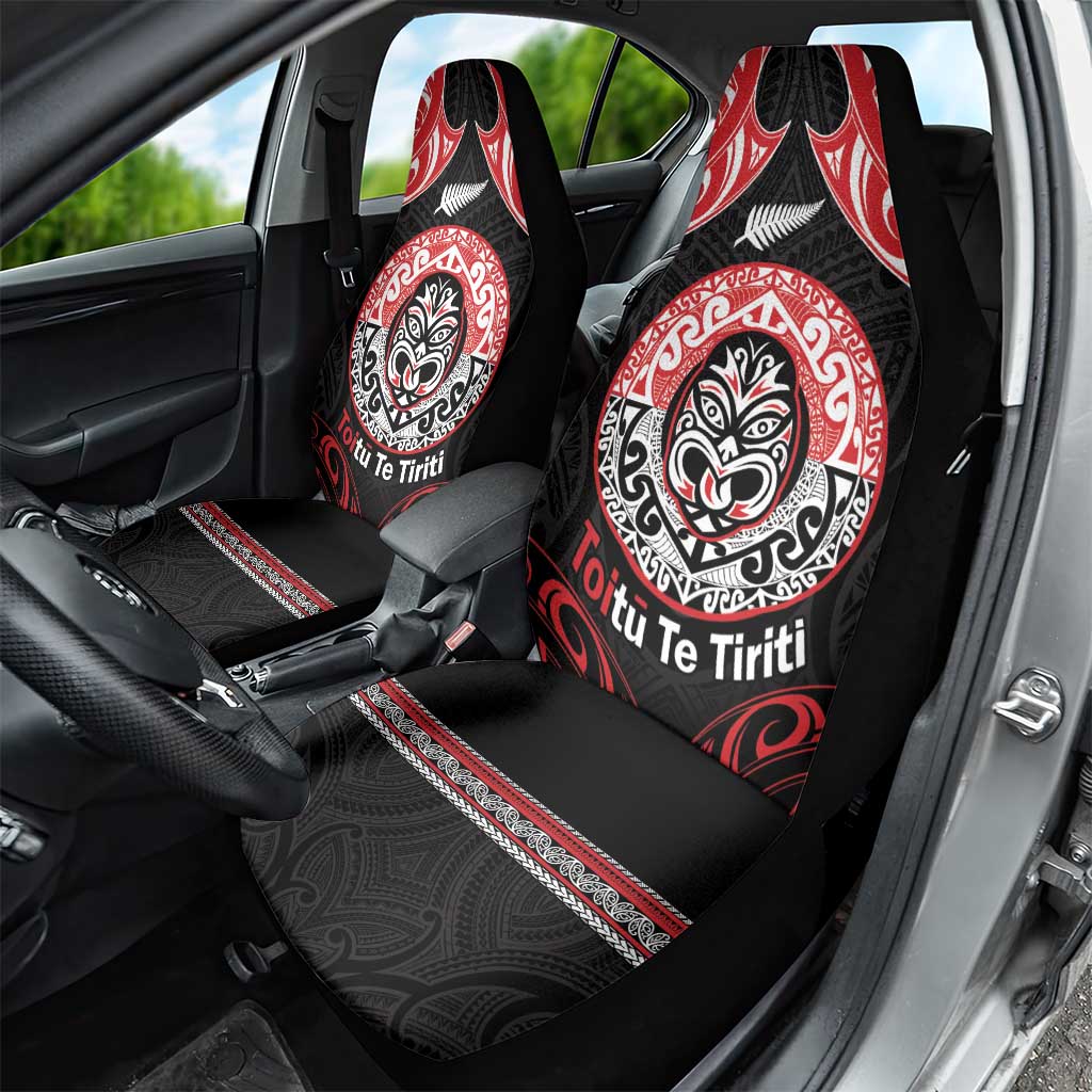Aotearoa Toitu Te Tiriti Car Seat Cover Haka Tiki Honour The Treaty LT14 - Polynesian Pride