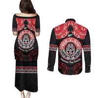Aotearoa Toitu Te Tiriti Couples Matching Puletasi and Long Sleeve Button Shirt Haka Tiki Honour The Treaty LT14 - Polynesian Pride