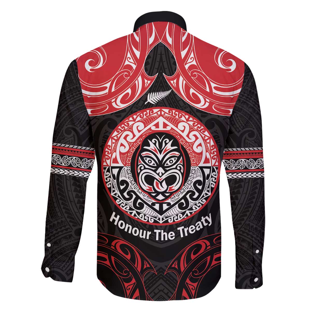 Aotearoa Toitu Te Tiriti Family Matching Off The Shoulder Long Sleeve Dress and Hawaiian Shirt Haka Tiki Honour The Treaty LT14 - Polynesian Pride