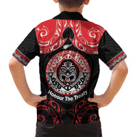 Aotearoa Toitu Te Tiriti Family Matching Off Shoulder Short Dress and Hawaiian Shirt Haka Tiki Honour The Treaty LT14 - Polynesian Pride