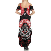 Aotearoa Toitu Te Tiriti Family Matching Summer Maxi Dress and Hawaiian Shirt Haka Tiki Honour The Treaty LT14 - Polynesian Pride