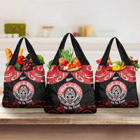Aotearoa Toitu Te Tiriti Grocery Bag Haka Tiki Honour The Treaty LT14 3-pack One Size Black - Polynesian Pride