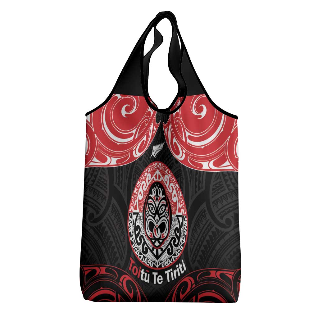 Aotearoa Toitu Te Tiriti Grocery Bag Haka Tiki Honour The Treaty LT14 - Polynesian Pride