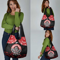 Aotearoa Toitu Te Tiriti Grocery Bag Haka Tiki Honour The Treaty LT14 - Polynesian Pride