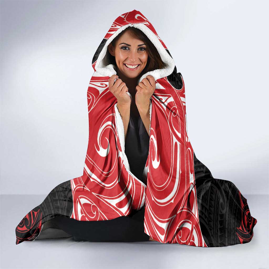 Aotearoa Toitu Te Tiriti Hooded Blanket Haka Tiki Honour The Treaty LT14 - Polynesian Pride