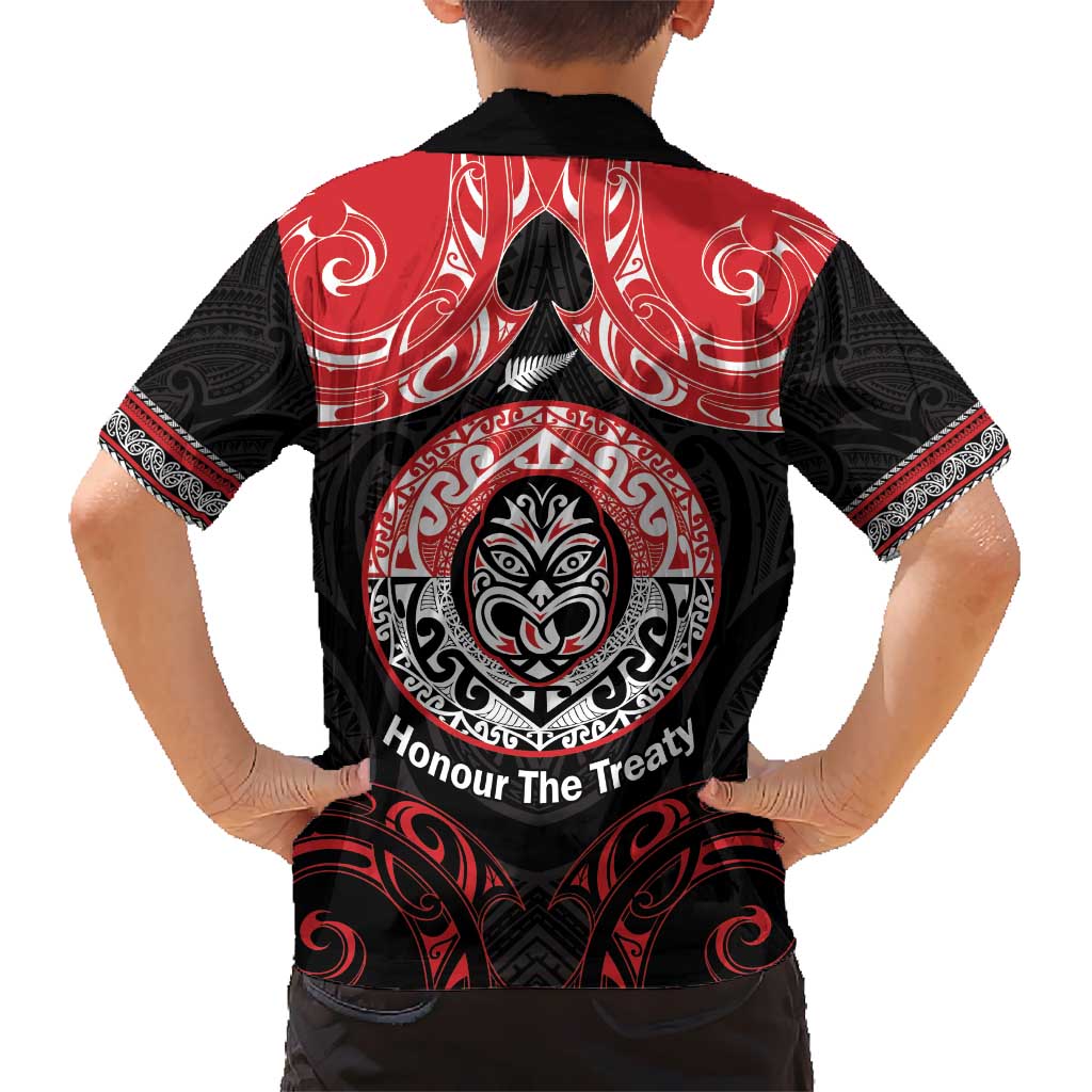Aotearoa Toitu Te Tiriti Kid Hawaiian Shirt Haka Tiki Honour The Treaty LT14 - Polynesian Pride
