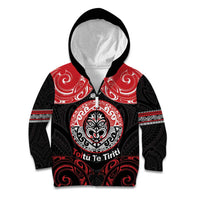 Aotearoa Toitu Te Tiriti Kid Hoodie Haka Tiki Honour The Treaty LT14 Zip Hoodie Black - Polynesian Pride