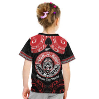 Aotearoa Toitu Te Tiriti Kid T Shirt Haka Tiki Honour The Treaty LT14 - Polynesian Pride