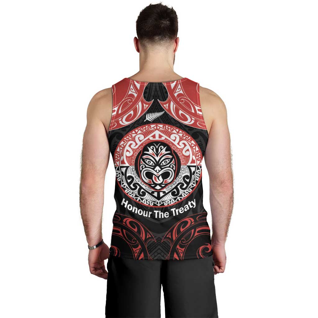 Aotearoa Toitu Te Tiriti Men Tank Top Haka Tiki Honour The Treaty LT14 - Polynesian Pride