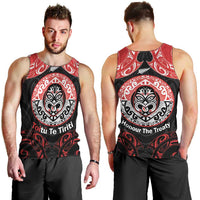 Aotearoa Toitu Te Tiriti Men Tank Top Haka Tiki Honour The Treaty LT14 - Polynesian Pride