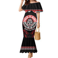 Aotearoa Toitu Te Tiriti Mermaid Dress Haka Tiki Honour The Treaty LT14 Women Black - Polynesian Pride
